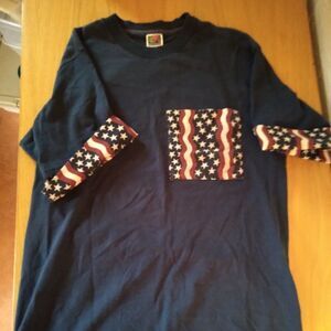 Vintage Stars & Stripes Double Sleeve Pocket Tee